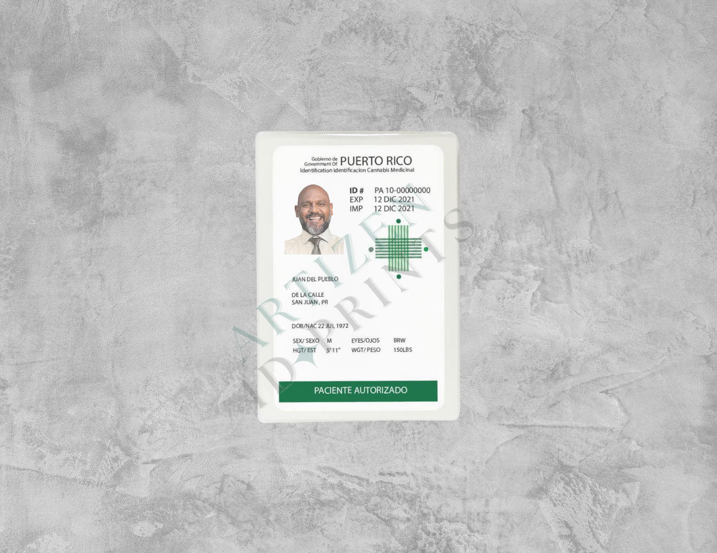 Tu Voucher de Cannabis en Tarjeta Laminada (solo frente)